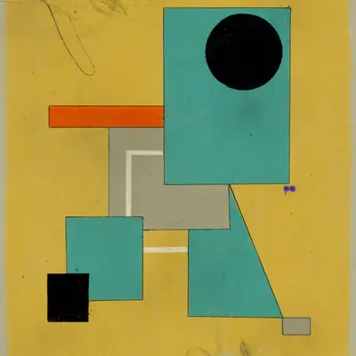 Abstract Composition with Orange