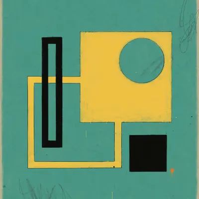 Composition with Yellow, Black and Orange