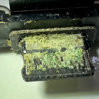 1 week coffee stained usb-c port (before cleaning)