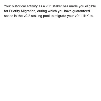 Your historical activity as a v0.1 staker has m...