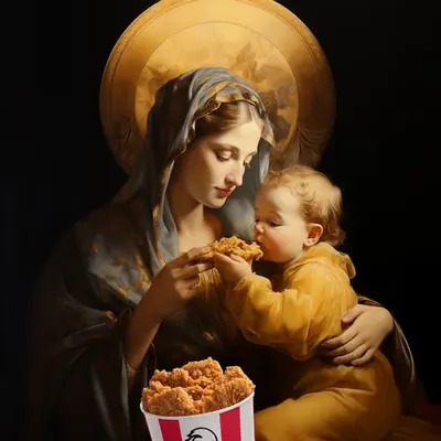 Madonna and Child at Lunch
