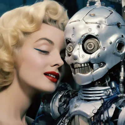 Marilyn Monroe with a robot lover
