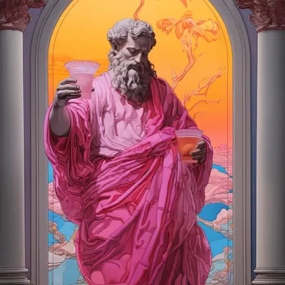 Epicurus with wine
