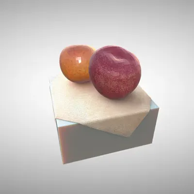 #37 - Still Life with One Orange and One Apple on a Plinth (4 of 10)