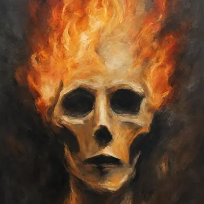 The burned face