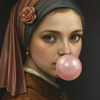 The pink gum bubble