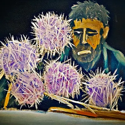 self portrait of arranging flowers