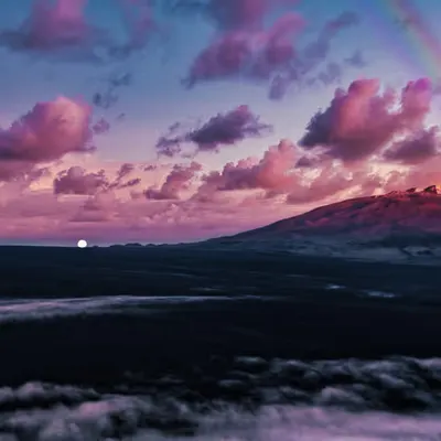 Moonset Rainbow