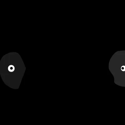 Kinetic Base Blob #11 (~5 Size 460 Kinetic Blobs with 2 Eyes Sporting the Minimalist Contrast Theme)