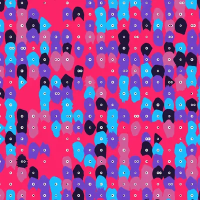 Kinetic Base Blob #110 (~420 Size 116 Kinetic Blobs with 380 Eyes Sporting the XCOPY 2 Theme)