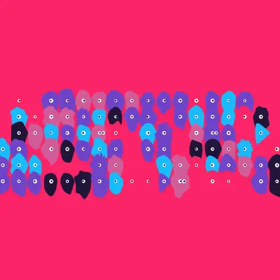 Kinetic Base Blob #112 (~108 Size 118 Kinetic Blobs with 88 Eyes Sporting the XCOPY 2 Theme)