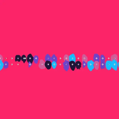 Kinetic Base Blob #119 (~42 Size 104 Kinetic Blobs with 39 Eyes Sporting the XCOPY 2 Theme)