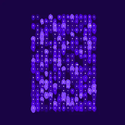 Kinetic Base Blob #2 (~330 Size 71 Kinetic Blobs with 288 Eyes Sporting the Farpurple Theme)