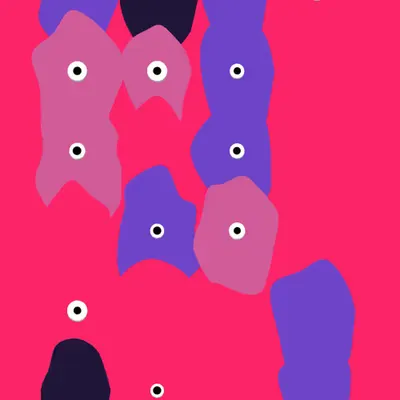 Kinetic Base Blob #24 (~24 Size 409 Kinetic Blobs with 20 Eyes Sporting the XCOPY 2 Theme)
