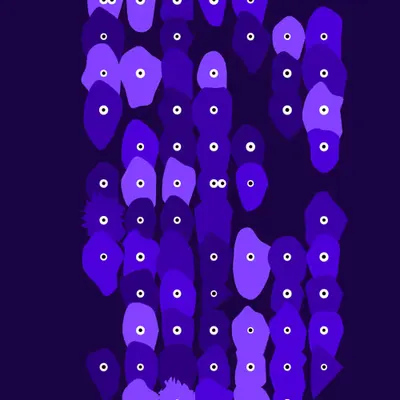Kinetic Base Blob #32 (~140 Size 188 Kinetic Blobs with 118 Eyes Sporting the Farpurple Theme)