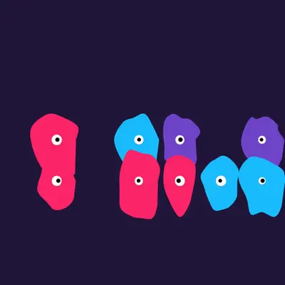 Kinetic Base Blob #50 (~12 Size 295 Kinetic Blobs with 9 Eyes Sporting the XCOPY Theme)