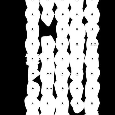 Kinetic Base Blob #56 (~75 Size 264 Kinetic Blobs with 73 Eyes Sporting the Inverted Classic Theme)