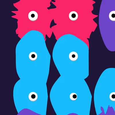Kinetic Base Blob #6 (~69 Size 719 Kinetic Blobs with 57 Eyes Sporting the XCOPY Theme)