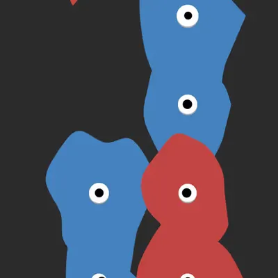 Kinetic Base Blob #62 (~46 Size 653 Kinetic Blobs with 39 Eyes Sporting the 3D Theme)