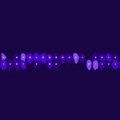 Kinetic Base Blob #63 (~44 Size 112 Kinetic Blobs with 33 Eyes Sporting the Farpurple Theme)
