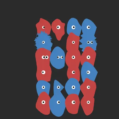 Kinetic Base Blob #64 (~24 Size 258 Kinetic Blobs with 25 Eyes Sporting the 3D Theme)