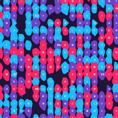 Kinetic Base Blob #65 (~504 Size 127 Kinetic Blobs with 424 Eyes Sporting the XCOPY Theme)