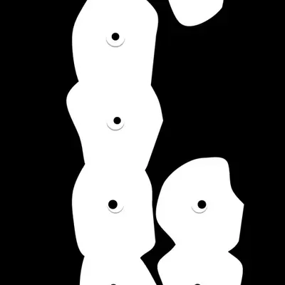 Kinetic Base Blob #72 (~46 Size 603 Kinetic Blobs with 43 Eyes Sporting the Inverted Classic Theme)