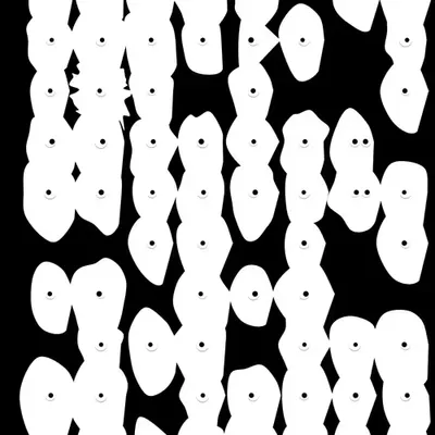 Kinetic Base Blob #81 (~112 Size 239 Kinetic Blobs with 93 Eyes Sporting the Inverted Classic Theme)