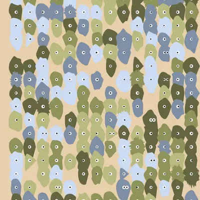 Kinetic Base Blob #86 (~308 Size 138 Kinetic Blobs with 264 Eyes Sporting the Sleek Contrast Theme)