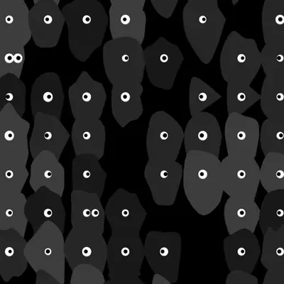Kinetic Base Blob #87 (~170 Size 279 Kinetic Blobs with 145 Eyes Sporting the Minimalist Contrast Theme)