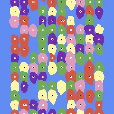 Kinetic Base Blob #89 (~240 Size 168 Kinetic Blobs with 209 Eyes Sporting the Punks Theme)