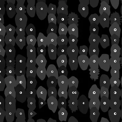 Kinetic Base Blob #94 (~225 Size 176 Kinetic Blobs with 181 Eyes Sporting the Minimalist Contrast Theme)