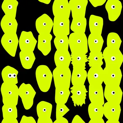 Kinetic Base Blob #96 (~91 Size 286 Kinetic Blobs with 74 Eyes Sporting the Wu-Tang Theme)