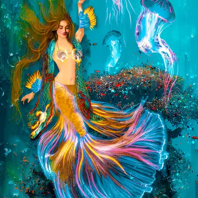 MERMAID ON THE CORAL