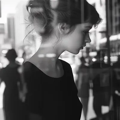 The girl at the storefront