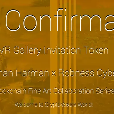 Last Confirmation VR Art Gallery Token Invitation