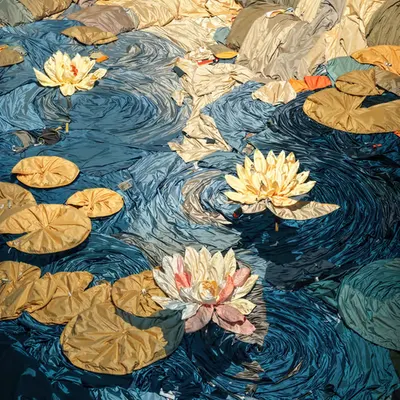 Golden Folds Pouring Down