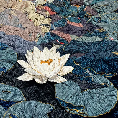 Crinkled Against White Unfolding