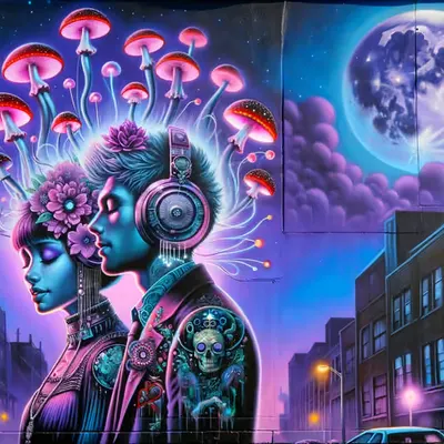 Mural of Moonrise: Synthetic Biota