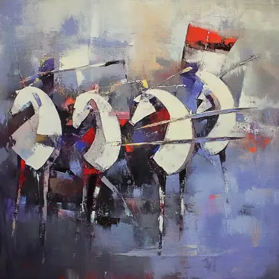 4 horses at sunset