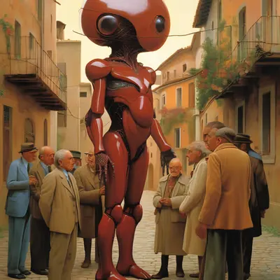 Crimson Android Visits Italian Village