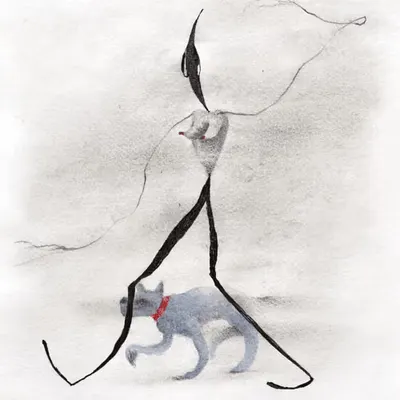 Black-headed and the dog