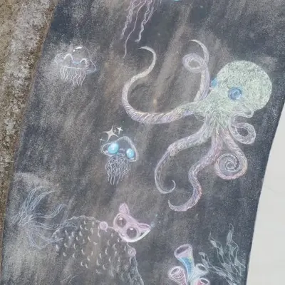 Chalk on Road