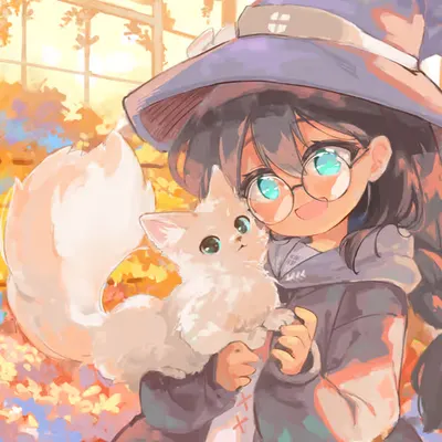 Student witch and cat