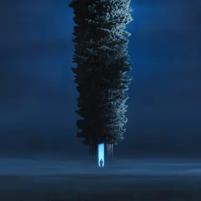 within a hollow tree