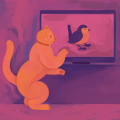 Cat Watches TV