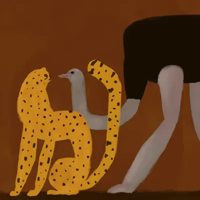 Evolving Art - Cheetah loves Ostrich Ev. 0