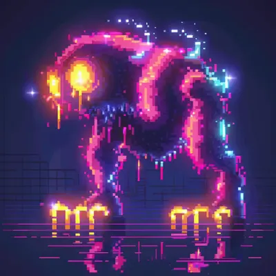 Neon Lamp Monsters on Base #13