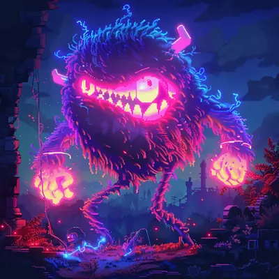 Neon Lamp Monsters on Base #15