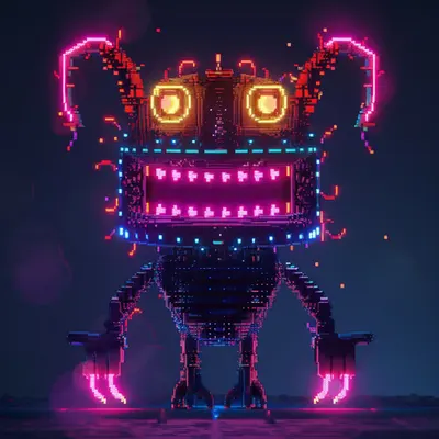 Neon Lamp Monsters on Base #2